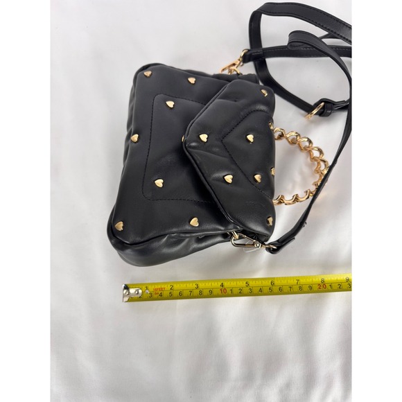 Skinnydip London Black Bag Heart Studded Top Handle Crossbody REVIEW PHOTOS - Picture 7 of 11
